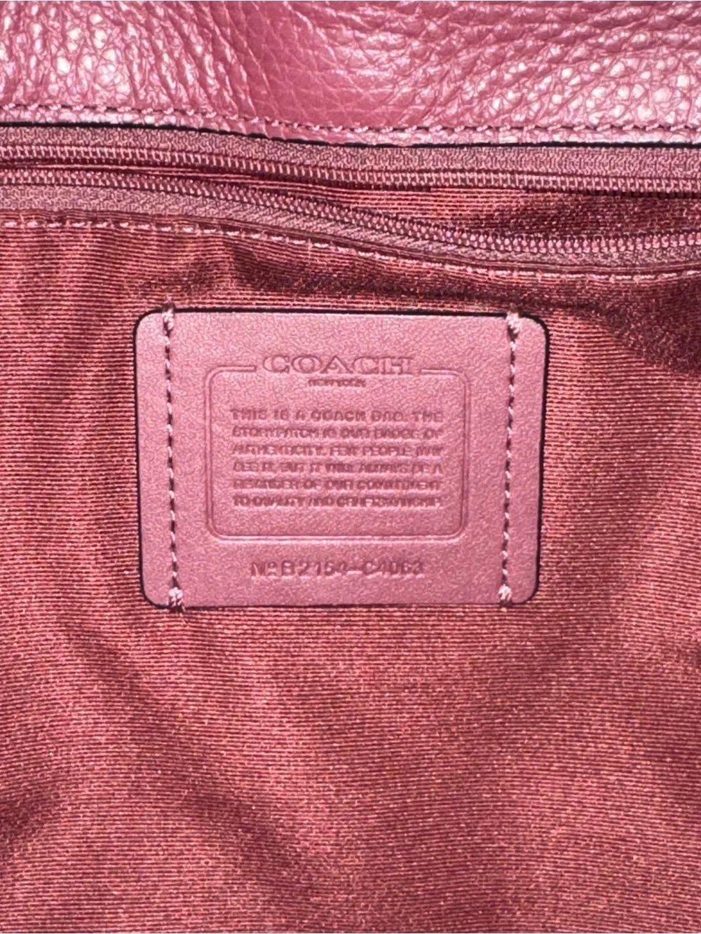 COACH Red Leather Tote Bag with Signature Coach Logo